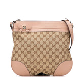 グッチ GGキャンバス プリンシー 斜め掛け ショルダーバッグ 257065 ベージュ ピンク キャンバス レザー レディース GUCCI 【中古】